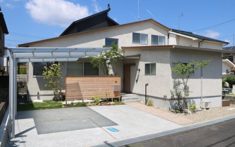 赤磐市｜小さな庭があるシンプル外構