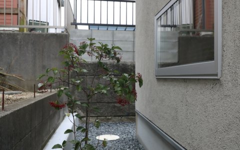 赤磐市｜小さな庭があるシンプル外構
