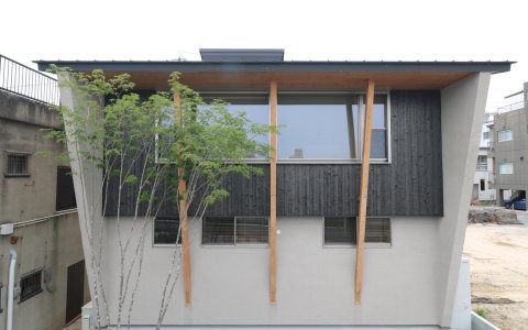 岡山市｜和モダン住宅と緑の外構