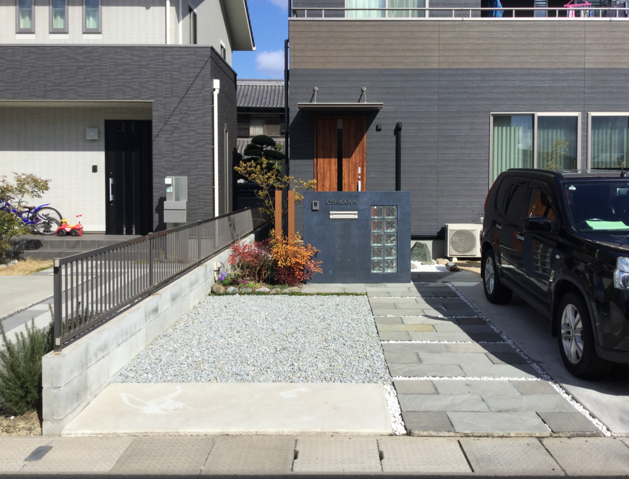 倉敷市｜天然石と植栽豊かなナチュラル外構