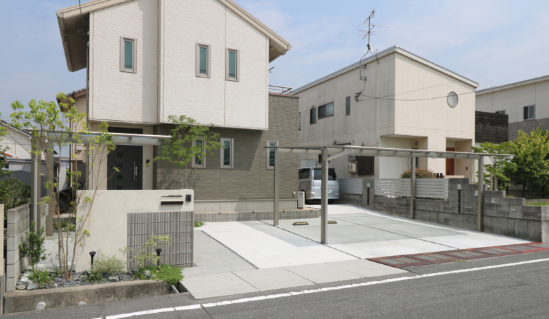 倉敷市｜植栽彩るシンプルエクステリア