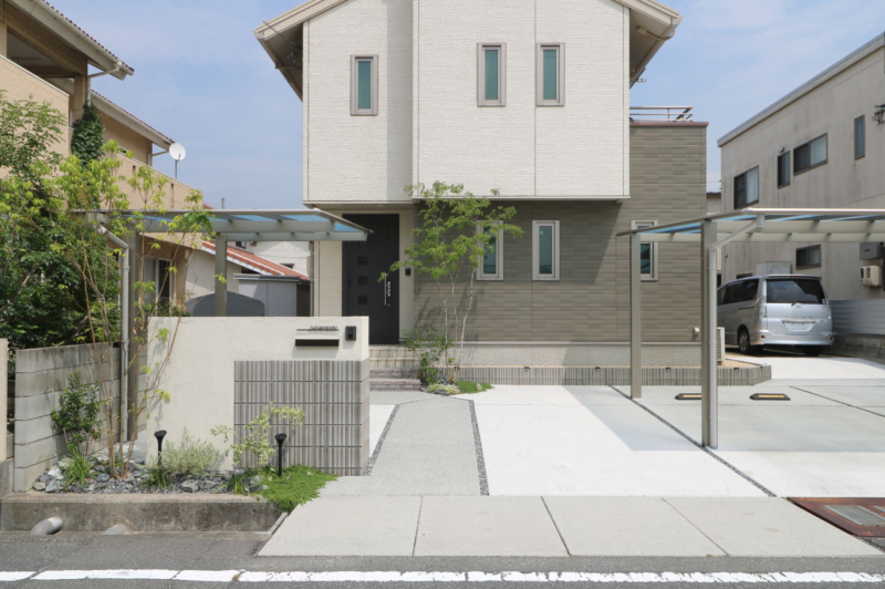倉敷市｜植栽彩るシンプルエクステリア