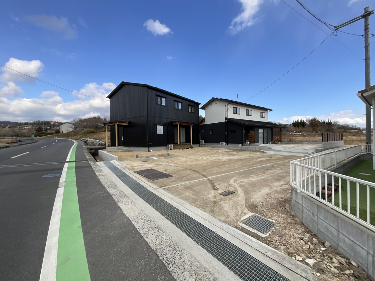 総社市、外構工事前の敷地全景