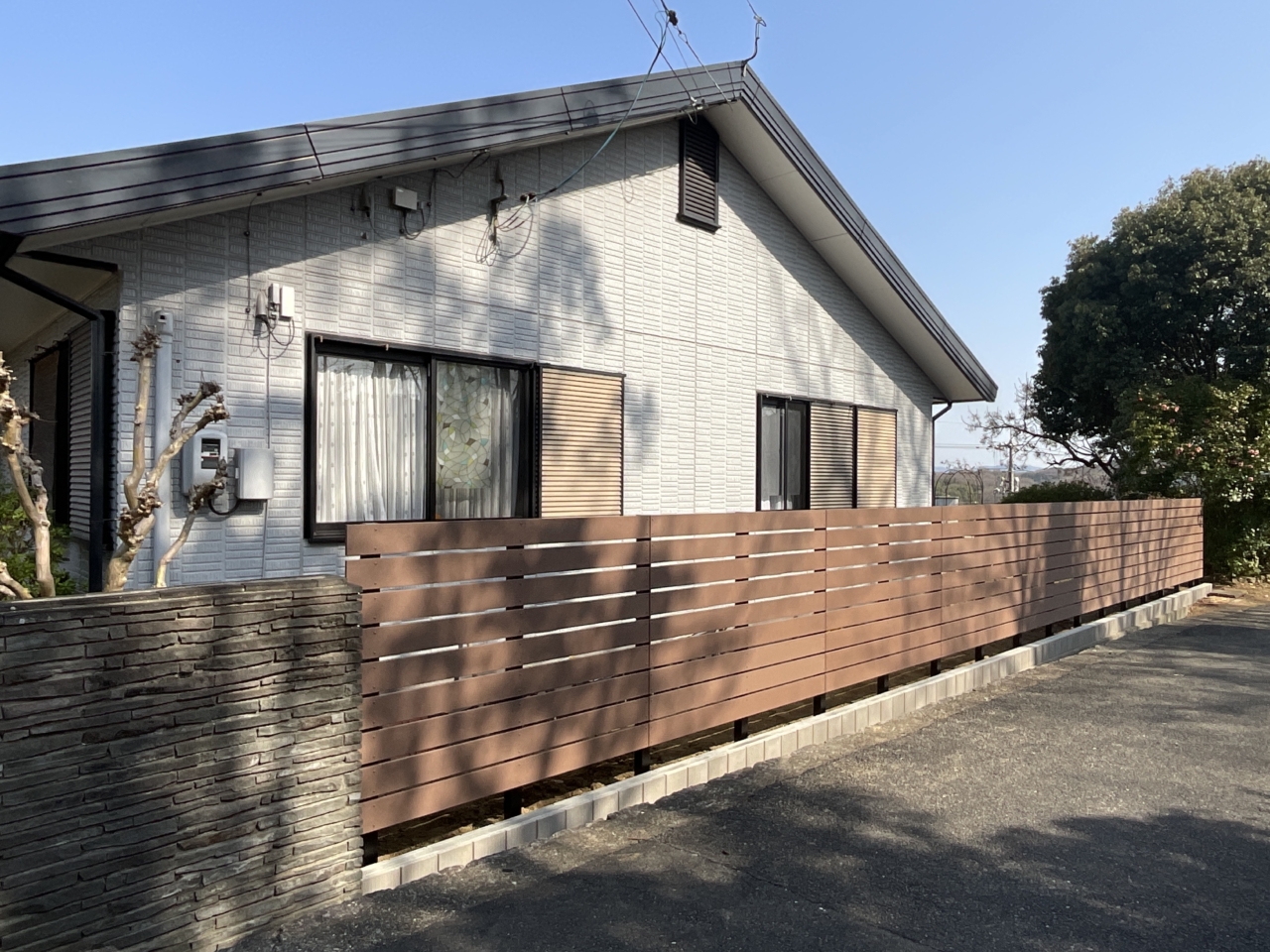 倉敷市 施工後 目隠しフェンス エコモック