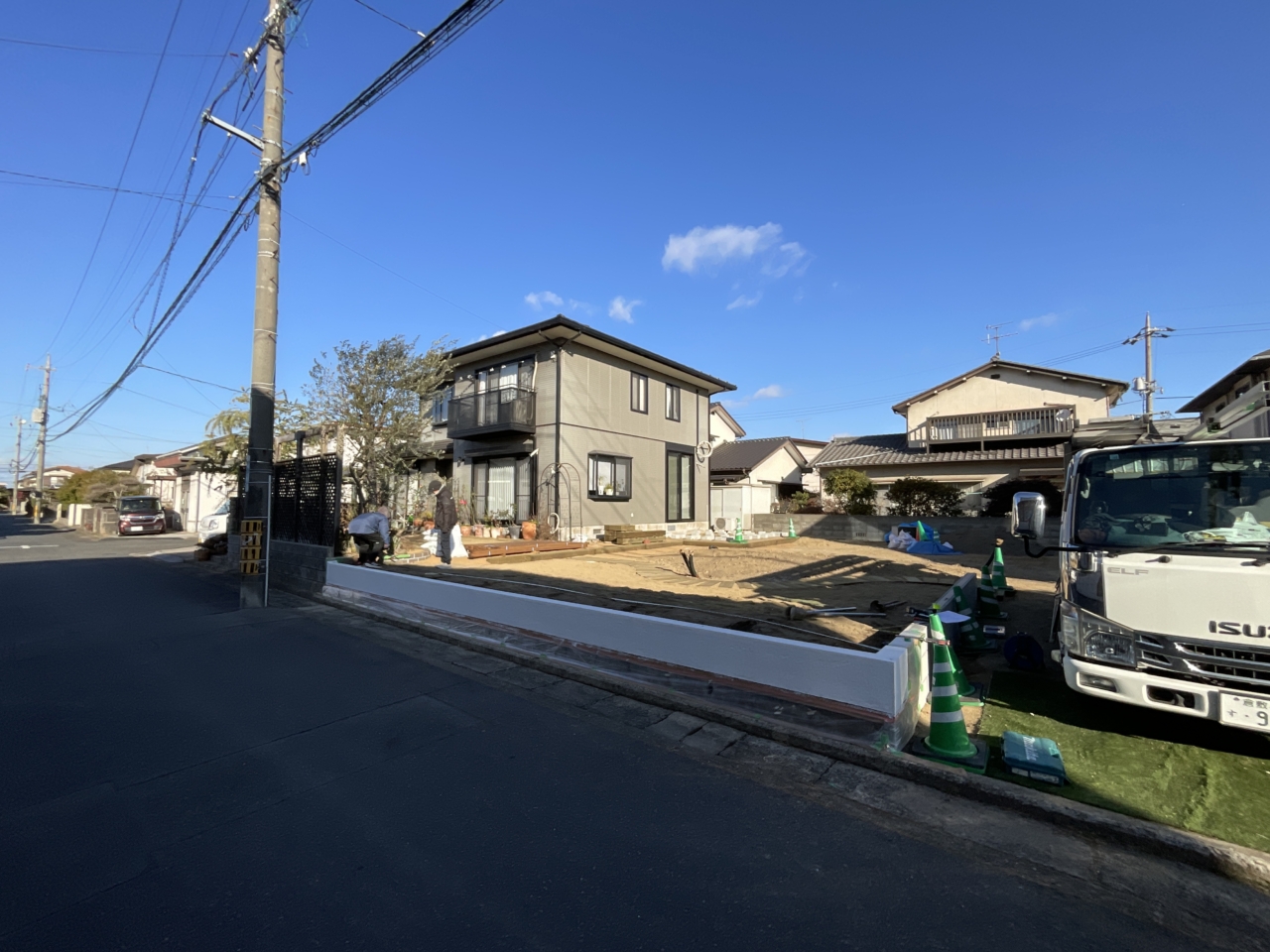 倉敷　庭　着工後のようす