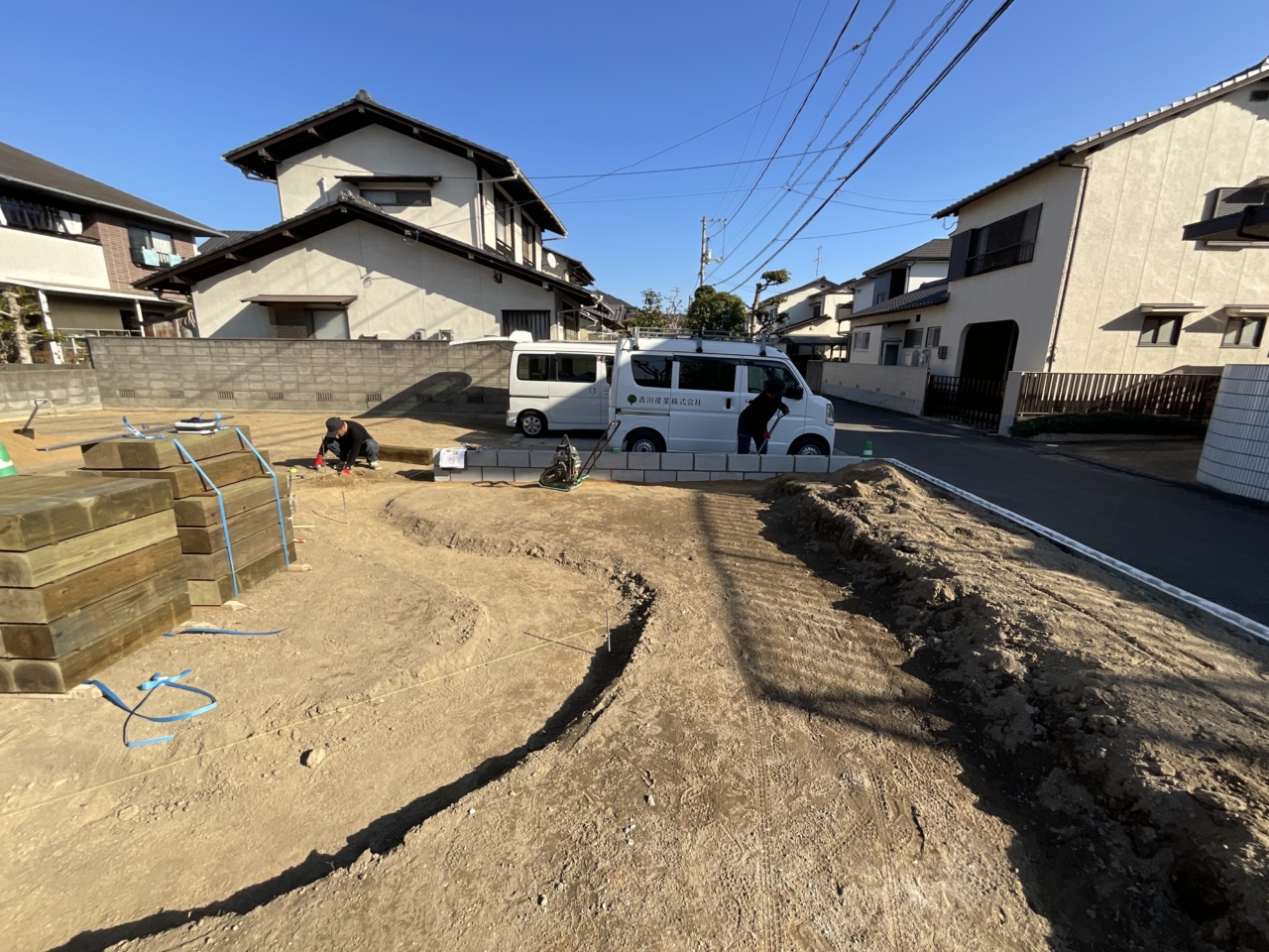 倉敷市　施工中　すきとり

